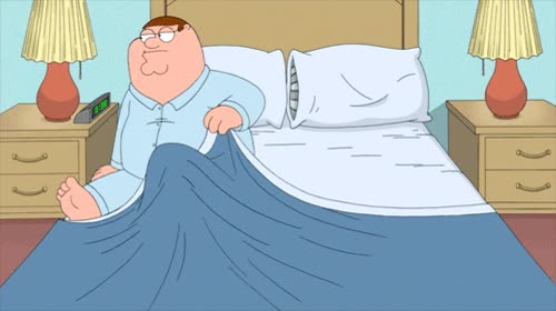 peter griffin,meg,padre de familia,cama,aplastado