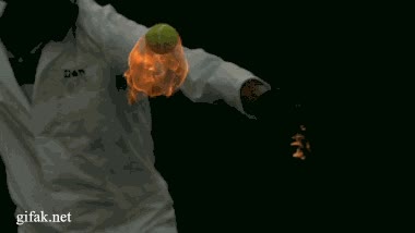 cámara lenta,slowmo,fuego,pelota,tenis,raqueta