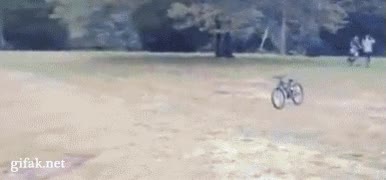 truco,aparcar,bicicleta,pared