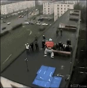 colchonetas,locura,gran salto,parkour,saltar,cama,nueva