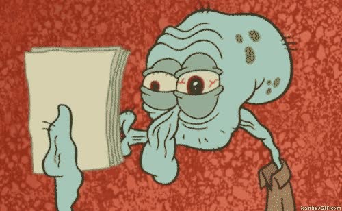bob esponja,calamardo,papel,trabajo,estudiar,deberes,besar