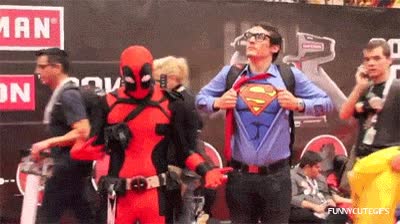 deadpool,superman,cosplay,pezon,disfraces,convencion,frikis