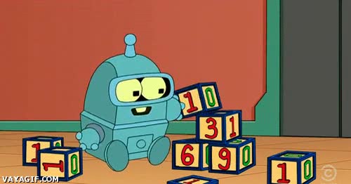 numeros,cubos,robot,futurama,bender,bebe,tierno