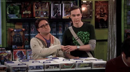 the big bang theory,sheldon,leonard,saludo,tienda de comics