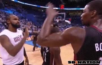 high five,NBA,chocar,saludar,saludo,fallo,fail,basket,baloncesto,chris bosh