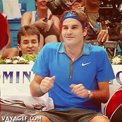 Cuando escuchas una canción nueva y no sabes cómo se baila expresión,federer,tenis,cancion,baile
