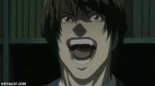 expresión,raito,light,yagami,malvada,examen,death note,profesor,risa malefica,kira