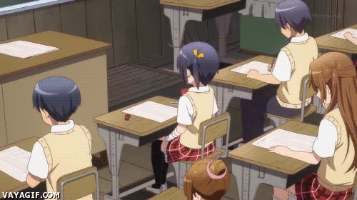 profe,suspender,mates,rikka,examenes,ni idea,desesperacion,resignacion