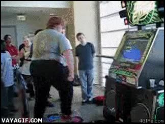 baile,juego,ca&iacute;da,hombre