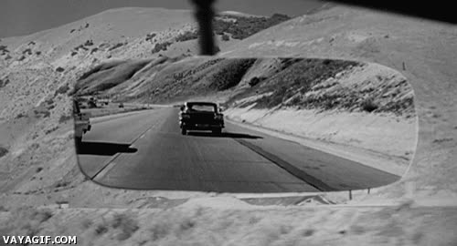 conducir,coche,pelicula,cine,blanco y negro,retrovisor,psycho,psicosis,hitchcock