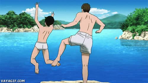 saltar,esparta,patada,anime,sakamichi no apollon,acantilado,mar