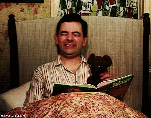 rowan atkinson,asterix,cursi,ingles,mr bean,romantico,libro,expresion,leer