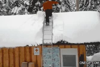 tejado,escalera,resbalar,Nieve,golpe cr&iacute;tico,maestro