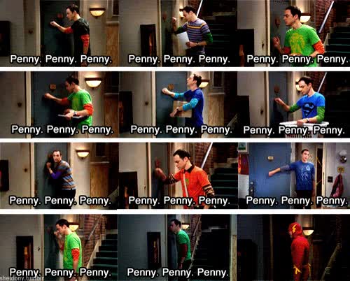 puerta,Sheldon cooper,Flash,insistencia,manía,Penny,bbt,big bang theory