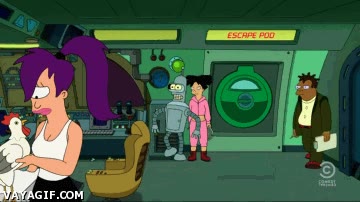 huir,gallina,desgracias,penas,pesados,Leela,Futurama,expresión