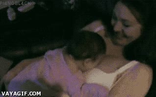 restregar,bebe,feliz,escote,mamar,madre