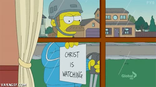 ned flanders,jesucristo,cartel,cabreado,los simpson