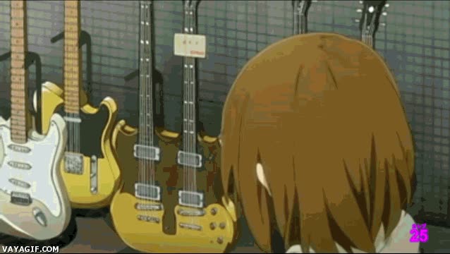 guitarra doble,anime,k-on,k on,dos,doble,cuatro brazos