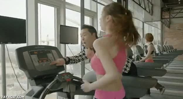 cinta de correr,videoclip,psy,troll,gentleman,acelerar