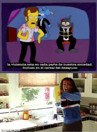 Itchy and Scratchy,razón,capitulo,gracia,violencia,desayuno,cereales,kill bill