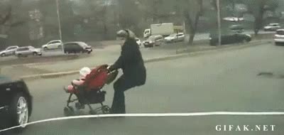 Mam&aacute;,Carrito,Atropellar,Beb&eacute;,Coche,Madre,Cochecito