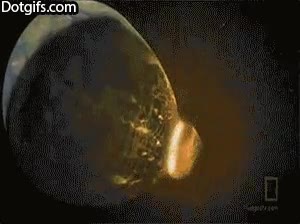 ¿Nunca te has preguntado que pasaría si dos planetas colisionaran? national geographic,animacion,Tierra,Venus,planeta,impacto,genial,simulacion