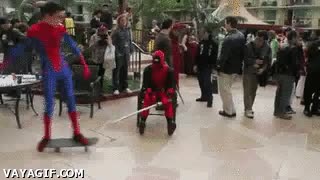 Spiderman,Fail,Trollface,Enemigo,Deadpool,Hombre araña,Skate,Caída