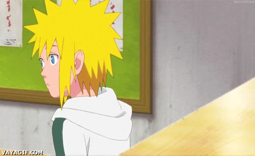 expresion,timido,timidez,verguenza,Minato,Naruto,pillado,mirando,Kushina