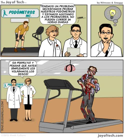 cinta de correr,cerebro,hombre,maquina de correr,doctores,zombi,zombie