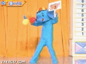 adulto,japon,disfraz,elefante,niña pequeña,programa,tele