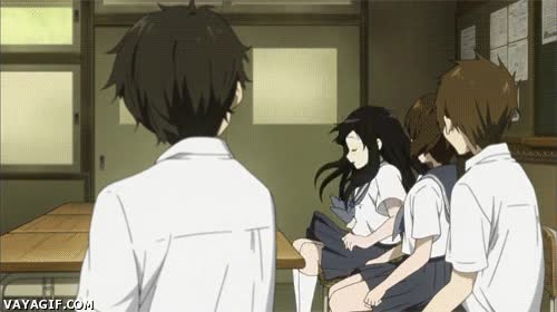chica,cansada,sentarse,agotada,selectividad,anime,silla