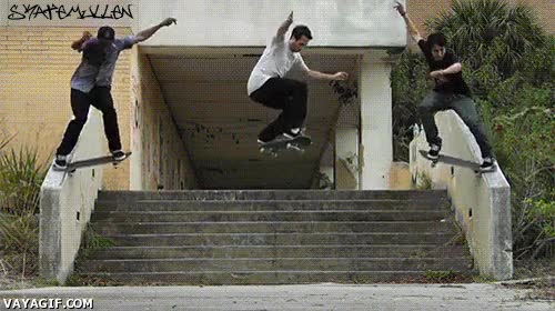 Escaleras,Truco,Amigos,Sincronizado,Skate