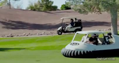 ¿Carritos eléctricos para el golf? Bitch please jugar,campo,coche,golf,hoovercraft