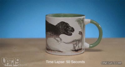 Taza,T&eacute;rmica,Dinosaurios,Muerte,Agua,Caliente
