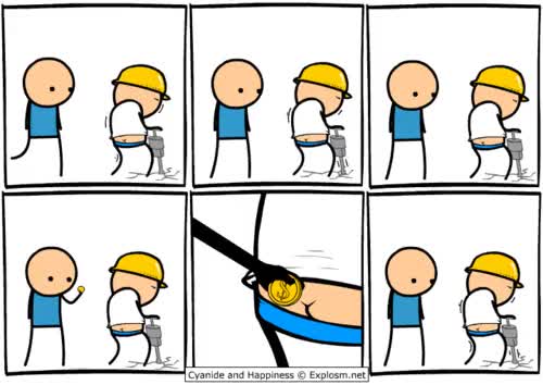 absurdo,cyanide and happiness,monedas,máquina,movimiento