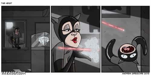 ladrona,seguridad,punto rojo,laser,superheroes,Catwoman