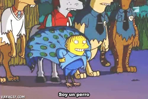 ralph wiggum,los simpson,pavo real,soy un perro,terror