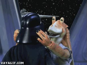 mu&ntilde;ecos,jar jar binks,respeta a darth vader,slow motion,casco,quitar