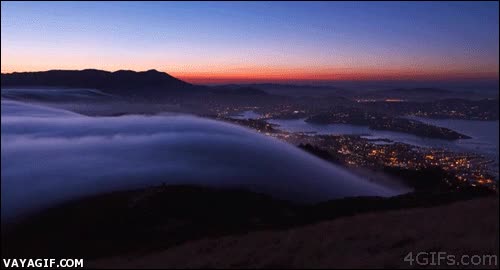 espectacular,anochecer,ciudad,asesina,niebla,cascada,bonito