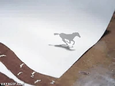 caballo,papel,rio,arte,stop motion