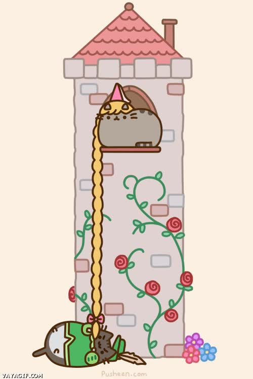 Si los protagonistas de los cuentos fuesen gatos, todo cambiaría gatos,rapunzel,torre,princesa,heroe,caballero
