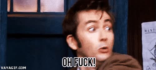 en menudo lio me he metido,mejor haberme callado,doctor who,tennant,expresion,mierda