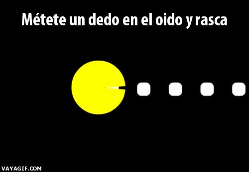 oido,rascar,meter,comecocos,pacman,pac-man,waka waka waka