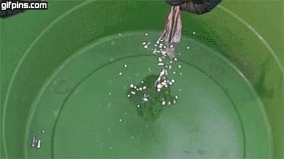 globo,explotar,mercurio,agua,barreño,parece plata liquida,camara lenta