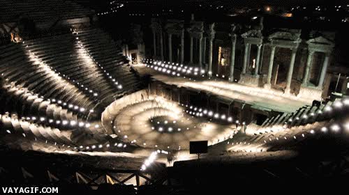 espectaculo,luces,teatro,romano,impresion,anfiteatro