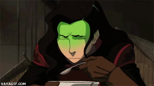 colegio,korra,the legend of korra,asami,comida,asquerosa,comedor
