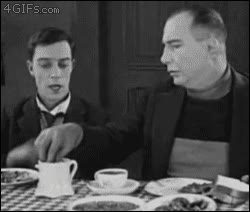 Eh, tú no te cortes y ponte todo el azúcar que quieras... es más, mejor así y acabamos antes dulce,cafe,le pone mucho,azucar,azucar con cafe,buster keaton