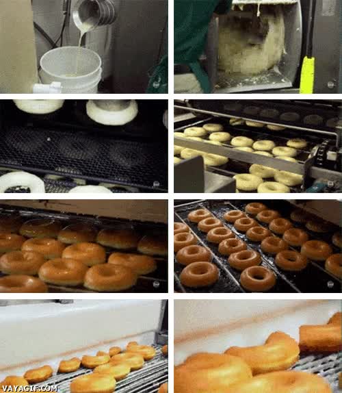 donuts,fabrica,masa,freir,baño,chocolate