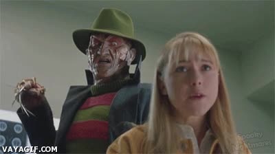 freddy krueger,terror,hablar mal,serie,rubia,guante,garras,favorita