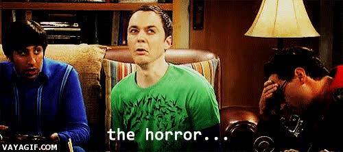 Sheldon Cooper,The big bang theory,The horror,internet explorer,expresion,miedo
